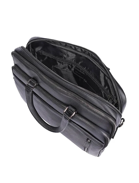 Чоловічий портфель шкіряний чорний - фото 4 - Miraton