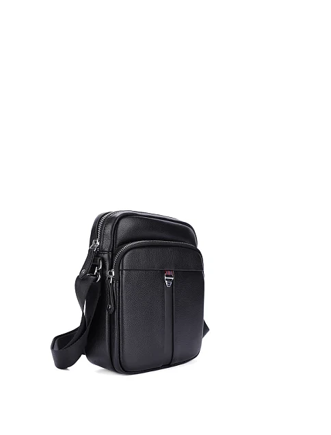 Мужская сумка мессенджер кожаная черная - фото 2 - Miraton