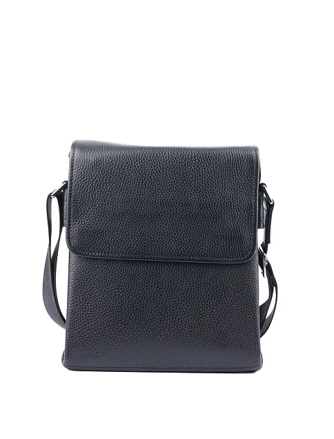 Мужская сумка мессенджер кожаная черная - фото 1 - Miraton