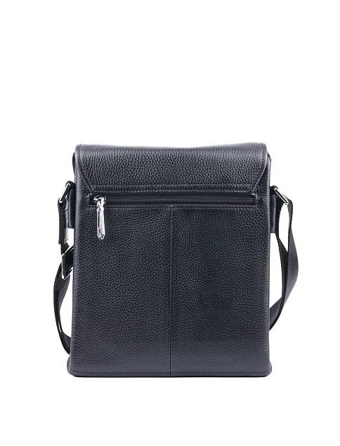 Мужская сумка мессенджер кожаная черная - фото 3 - Miraton