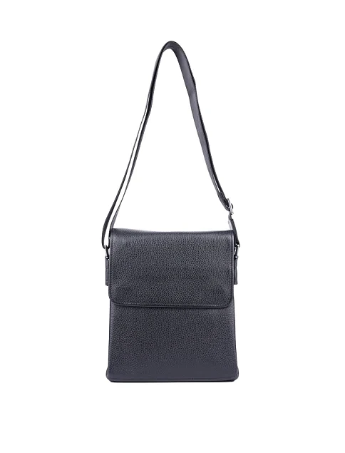 Мужская сумка мессенджер кожаная черная - фото 4 - Miraton