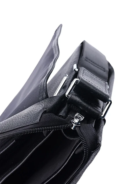 Мужская сумка мессенджер кожаная черная - фото 5 - Miraton