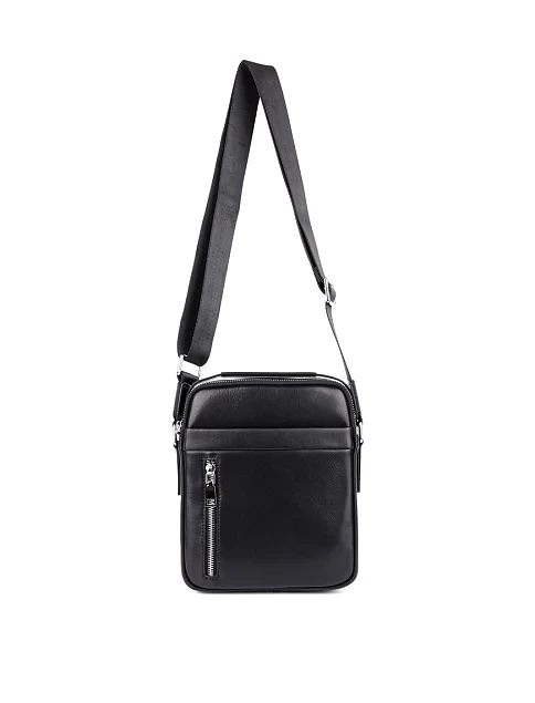 Мужская сумка мессенджер кожаная черная - фото 4 - Miraton