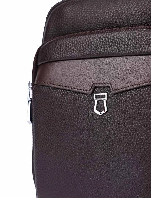 Мужская сумка мессенджер кожаная коричневая - фото 4 - Miraton