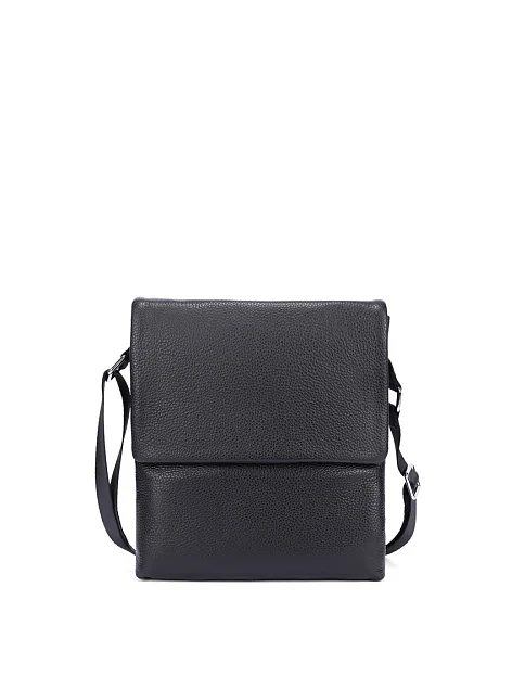 Мужская сумка мессенджер кожаная черная - фото 1 - Miraton