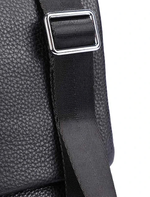 Мужская сумка мессенджер кожаная черная - фото 4 - Miraton