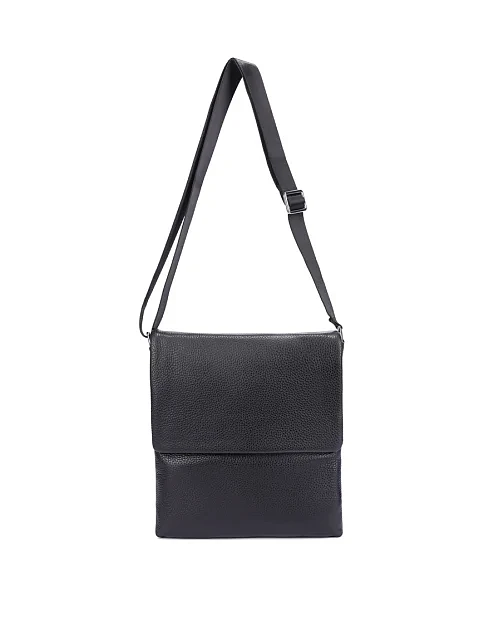 Мужская сумка мессенджер кожаная черная - фото 6 - Miraton