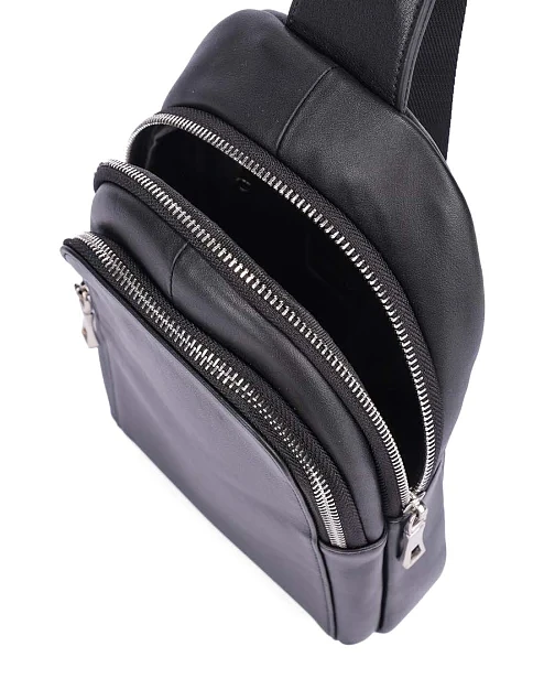 Мужская сумка кожаная черная - фото 5 - Miraton