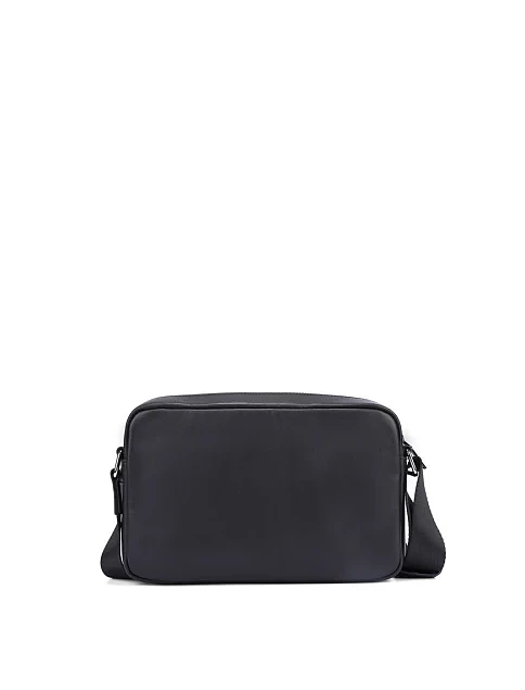 Чоловіча сумка крос-боді шкіряна чорна - фото 3 - Miraton