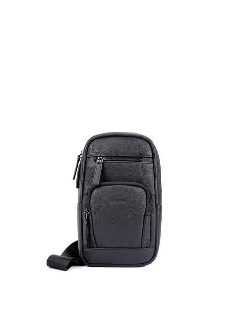 Мужская сумка кожаная черная - фото 1 - Miraton