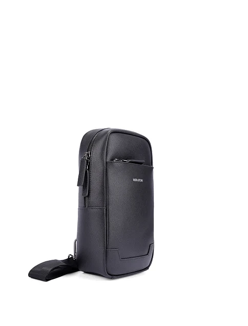 Мужская сумка кожаная черная - фото 3 - Miraton