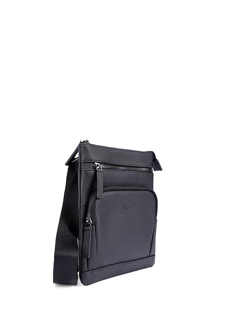 Мужская сумка мессенджер кожаная черная - фото 2 - Miraton