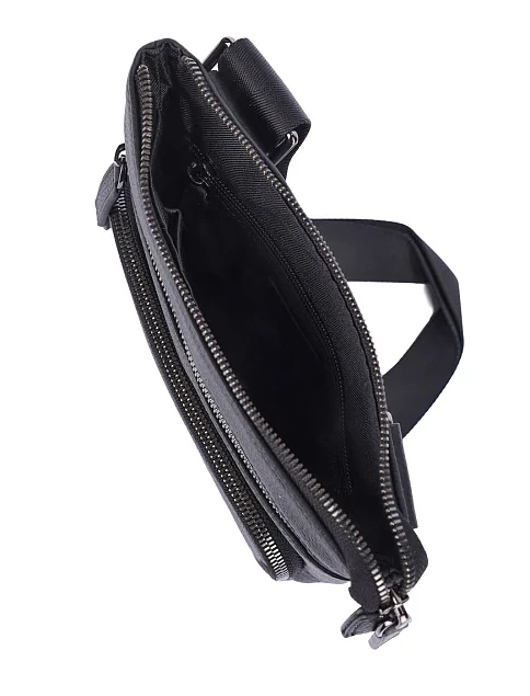 Мужская сумка мессенджер кожаная черная - фото 5 - Miraton