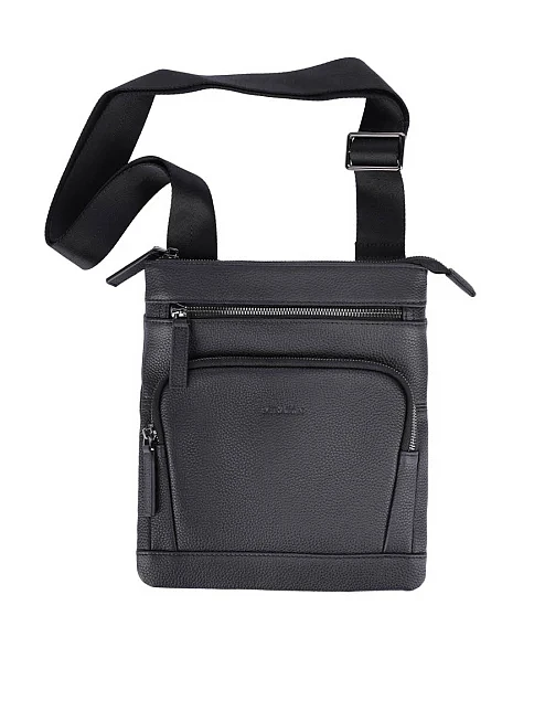 Мужская сумка мессенджер кожаная черная - фото 6 - Miraton