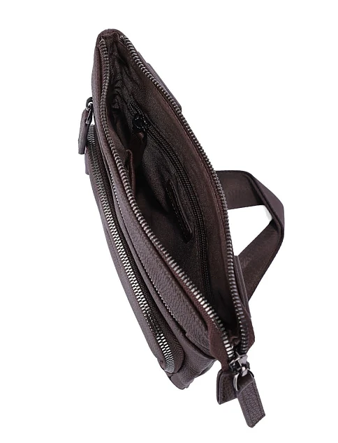 Мужская сумка мессенджер кожаная коричневая - фото 5 - Miraton