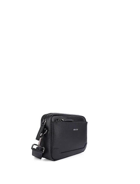 Чоловіча сумка месенджер шкіряна чорна - фото 2 - Miraton