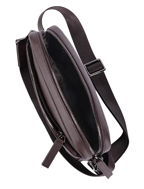 Мужская сумка мессенджер кожаная коричневая - фото 5 - Miraton