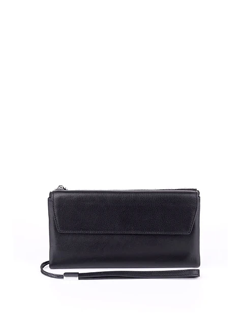 Кошелек на магните кожаный черный - фото 2 - Miraton