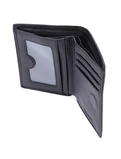 Кошелек на магните кожаный черный - фото 4 - Miraton