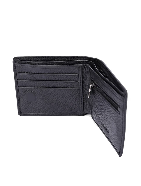 Кошелек на магните кожаный черный - фото 4 - Miraton