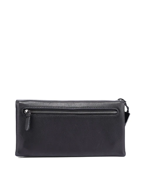 Кошелек на магните кожаный черный - фото 3 - Miraton