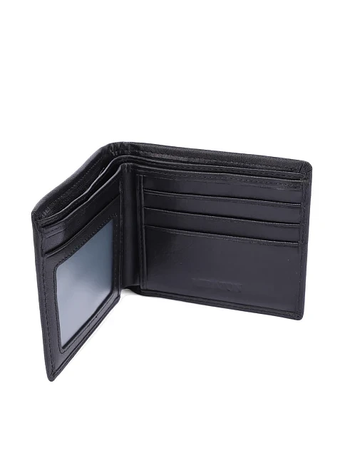 Кошелек на магните кожаный черный - фото 4 - Miraton