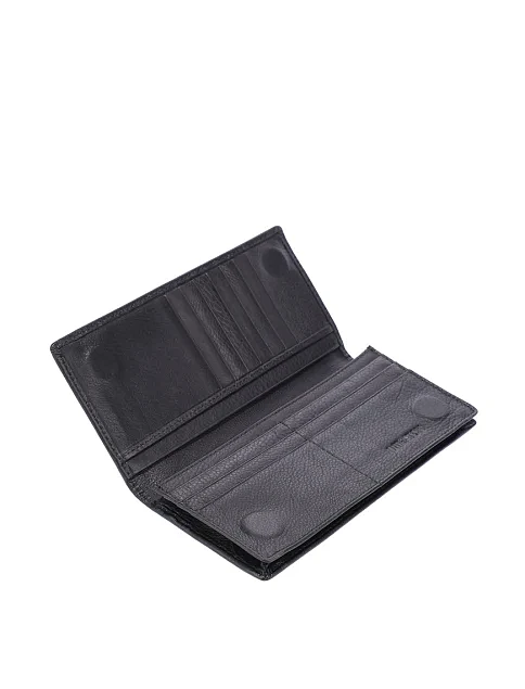 Кошелек на магните кожаный черный - фото 4 - Miraton