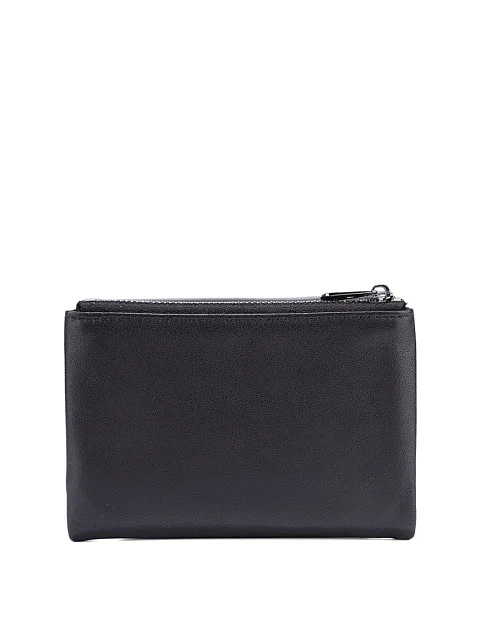 Кошелек на магните кожаный черный - фото 3 - Miraton