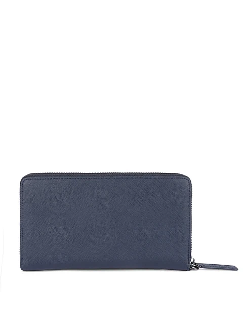 Гаманець на блискавці шкіряний синій - фото 3 - Miraton