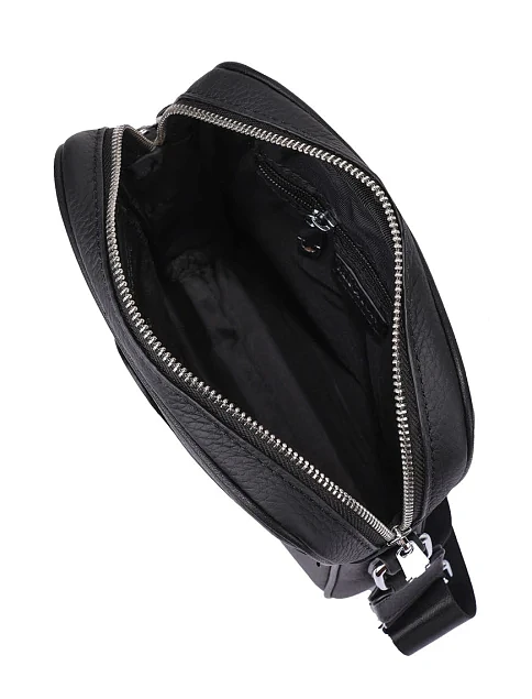 Мужская сумка через плечо кожаная черная - фото 5 - Miraton