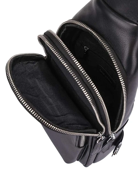 Мужская сумка кожаная черная - фото 5 - Miraton