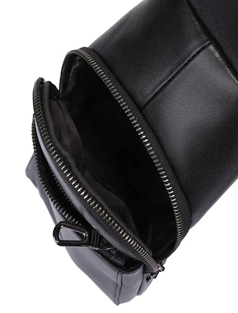 Мужская сумка кожаная черная - фото 4 - Miraton