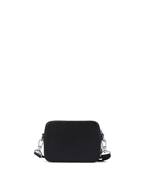 Мужская сумка кросс-боди кожаная черная - фото 3 - Miraton