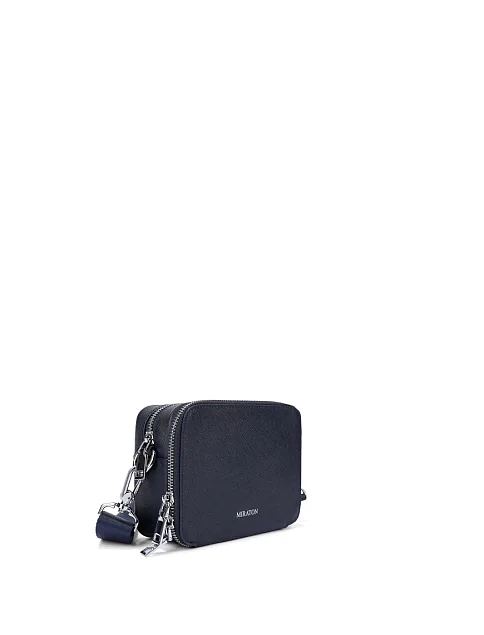 Мужская сумка кросс-боди кожаная синяя - фото 2 - Miraton