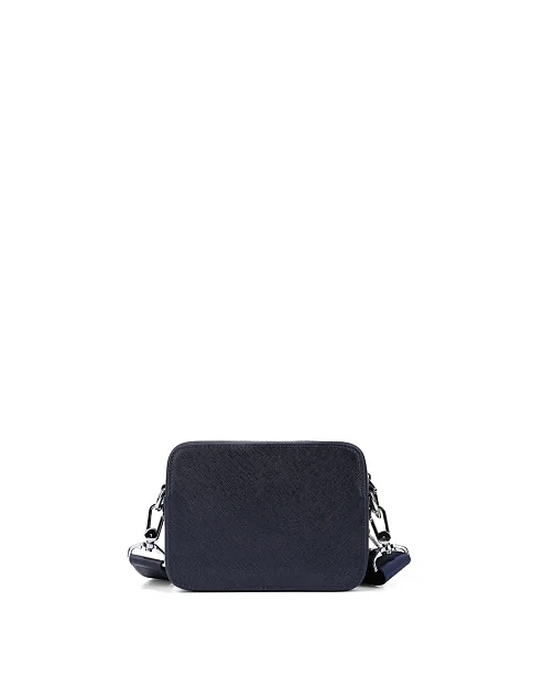 Мужская сумка кросс-боди кожаная синяя - фото 3 - Miraton