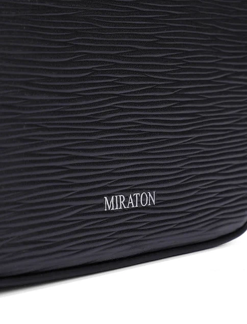 Мужская сумка кросс-боди кожаная черная - фото 4 - Miraton