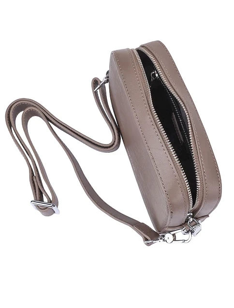 Мужская сумка кросс-боди кожаная бежевая - фото 5 - Miraton