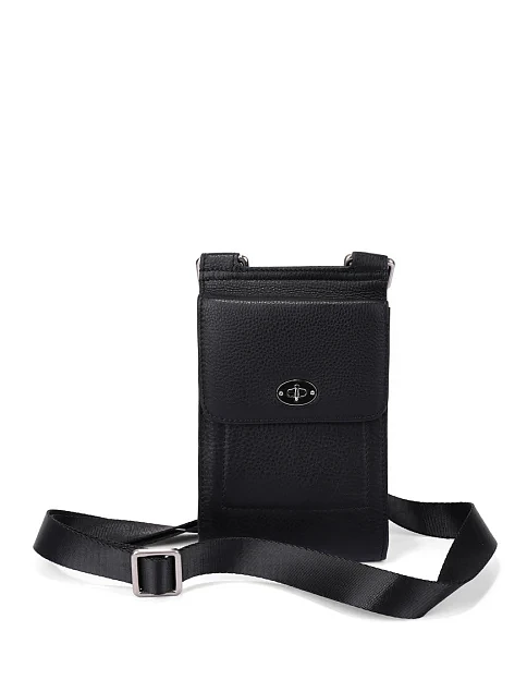 Мужская сумка мессенджер кожаная черная - фото 6 - Miraton