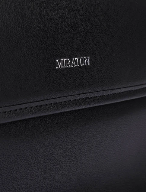 Мужская сумка через плечо кожаная черная - фото 3 - Miraton