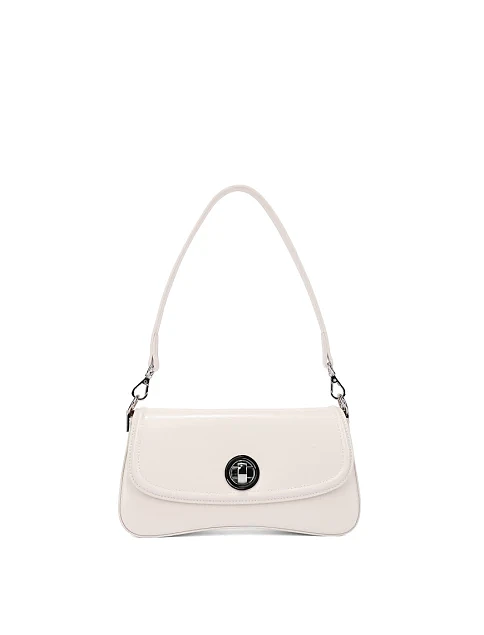 Женская сумка через плечо кожаная молочного цвета - фото 1 - Miraton