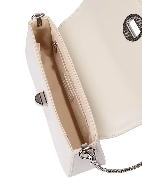 Женская сумка через плечо кожаная молочного цвета - фото 6 - Miraton