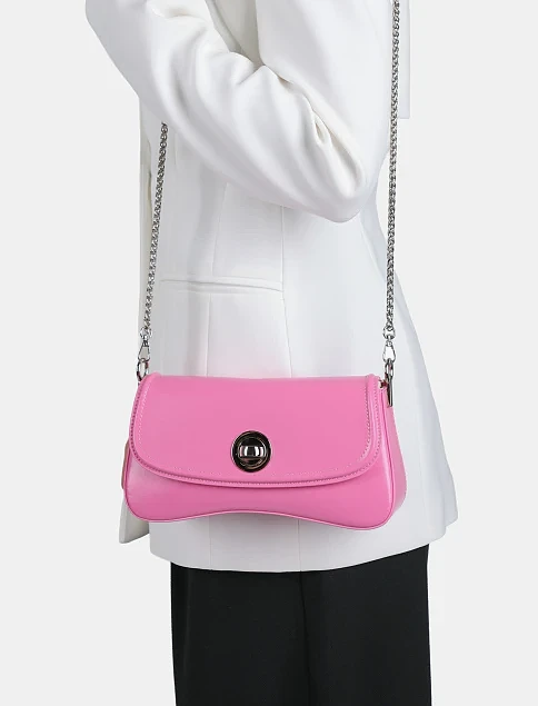 Жіноча сумка через плече шкіряна рожева - фото 2 - Miraton