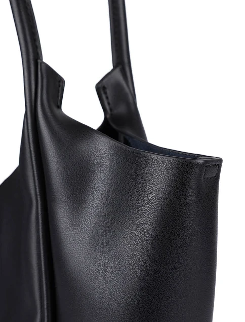 Женская сумка шоппер кожаная черная - фото 5 - Miraton