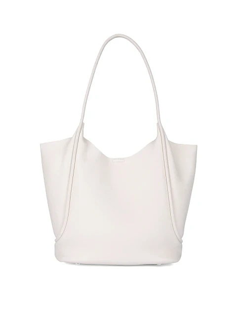 Женская сумка шоппер кожаная белая - фото 1 - Miraton