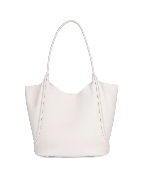 Женская сумка шоппер кожаная белая - фото 4 - Miraton