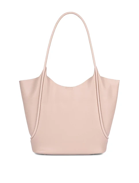 Женская сумка шоппер кожаная бежевая - фото 4 - Miraton