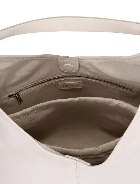 Жіноча сумка шкіряна біла - фото 6 - Miraton