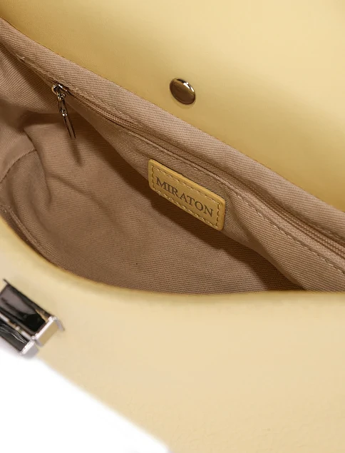 Жіноча сумка крос-боді шкіряна жовта - фото 5 - Miraton