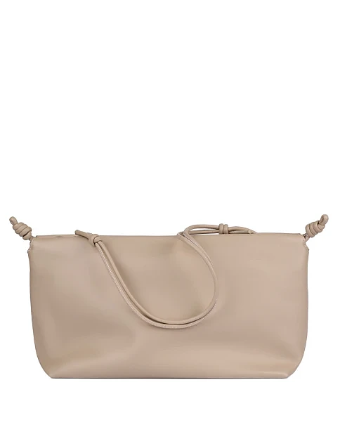 Женская сумка через плечо кожаная бежевая - фото 5 - Miraton