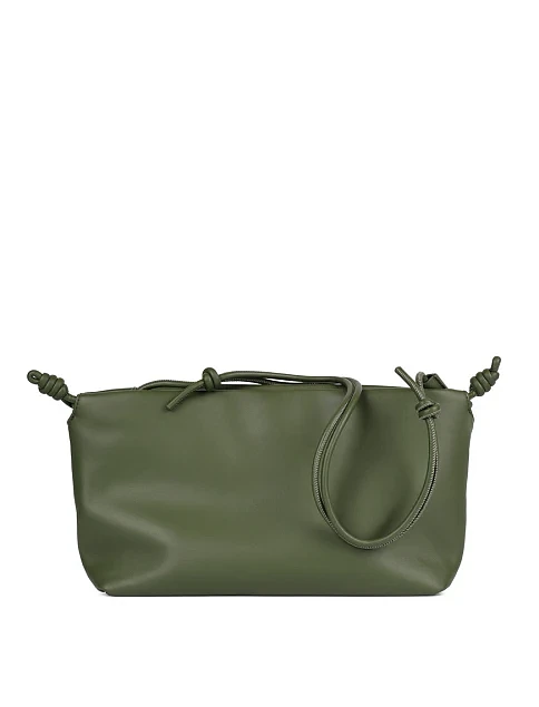 Женская сумка через плечо кожаная зеленая - фото 5 - Miraton